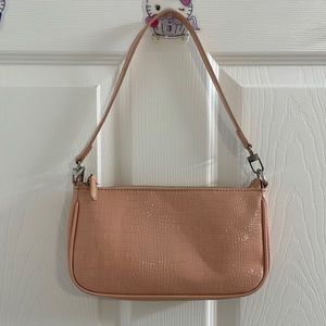 Faux Crocodile Y2K Pink Shoulder Bag